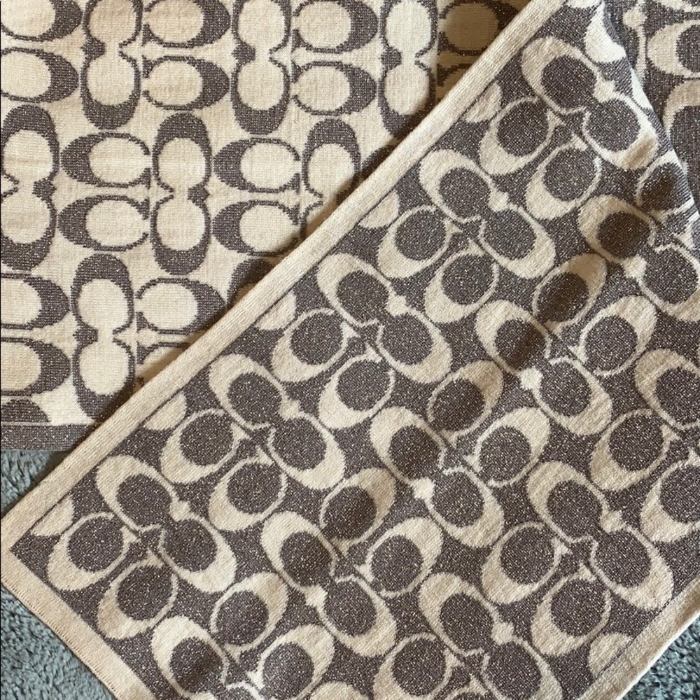 Coach reversible metallic scarf